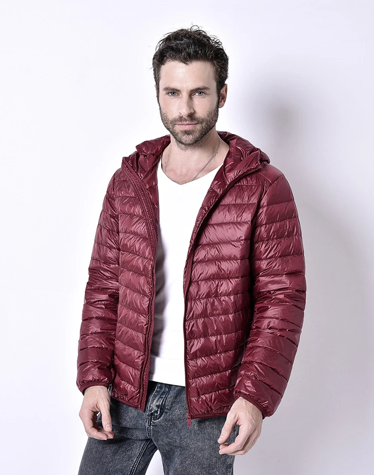 Winter Men Hooded Ultralight Jacket White Duck Down Jacket Men Down Jackets Outdoors Winter Male Casual Down Jacket Coat