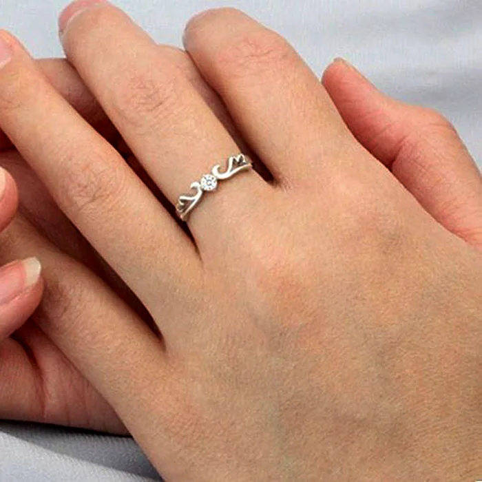 Ангел-хранитель 925 серебряные кольца для Для женщин прозрачный циркониевое