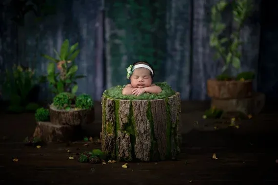 Зеленое пушистое облако для новорожденных корзина наполнитель гнездо фон