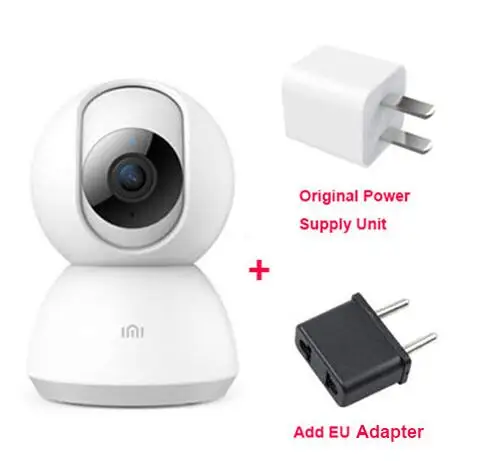 add EU plug Xiaomi Mijia Smart IP камера 1080P WiFi ночное видение 360 градусов вид движения обнаружения безопасности монитор обновленная версия - Цвет: add EU plug