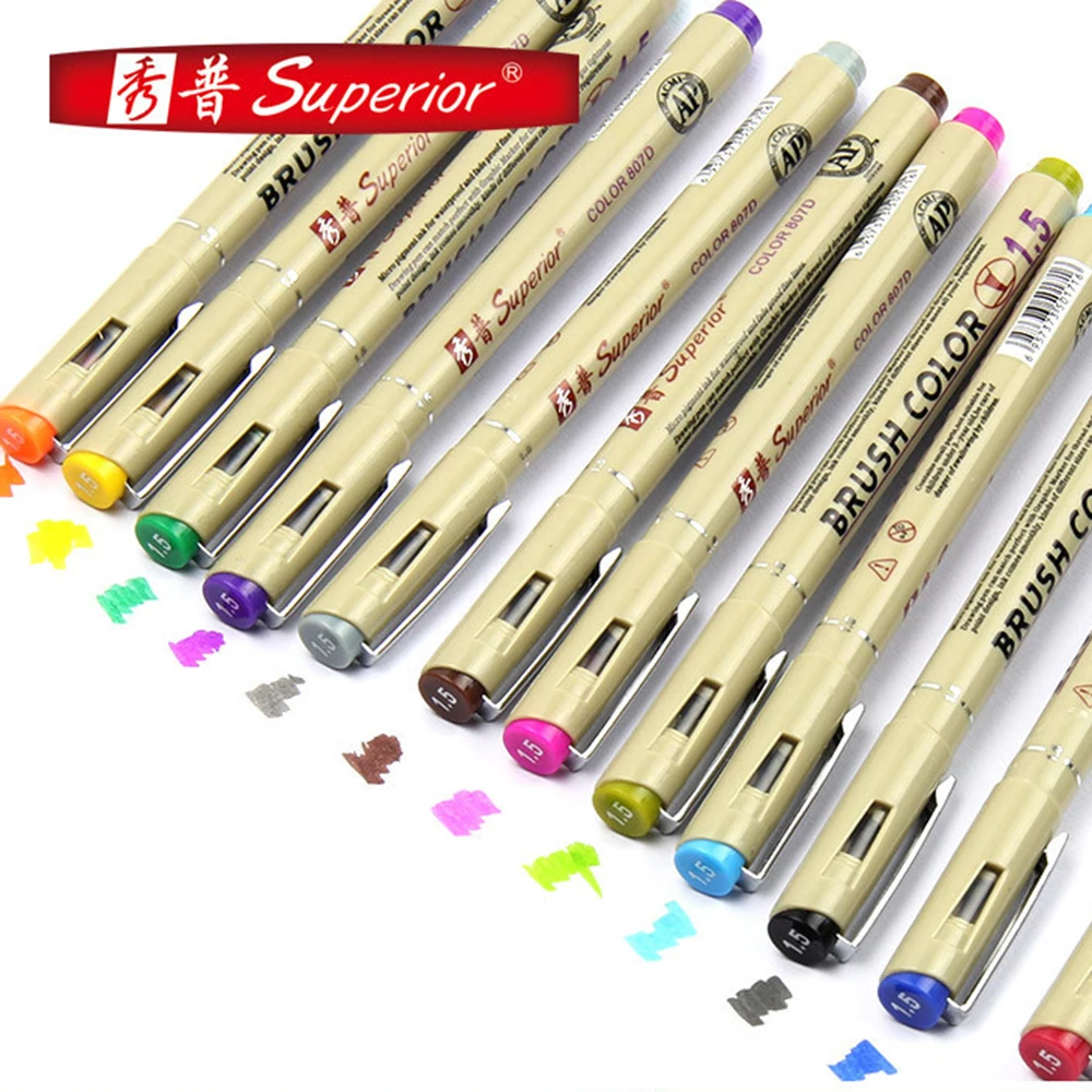 Улучшенный 10 шт. маркер для художника черные пигменты рисования набор тонкой