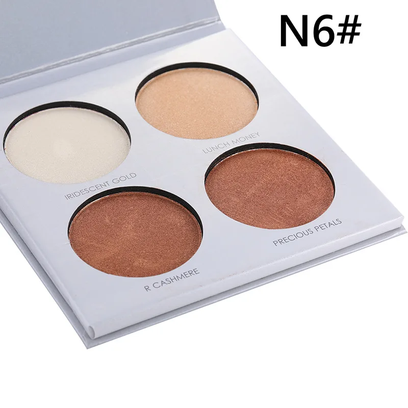 Бренд miss rose Bronzer хайлайтер светящиеся Тени Уход за лицом Макияж светящаяся палитра Осветляющий консилер Водонепроницаемый 4 цвета/шт