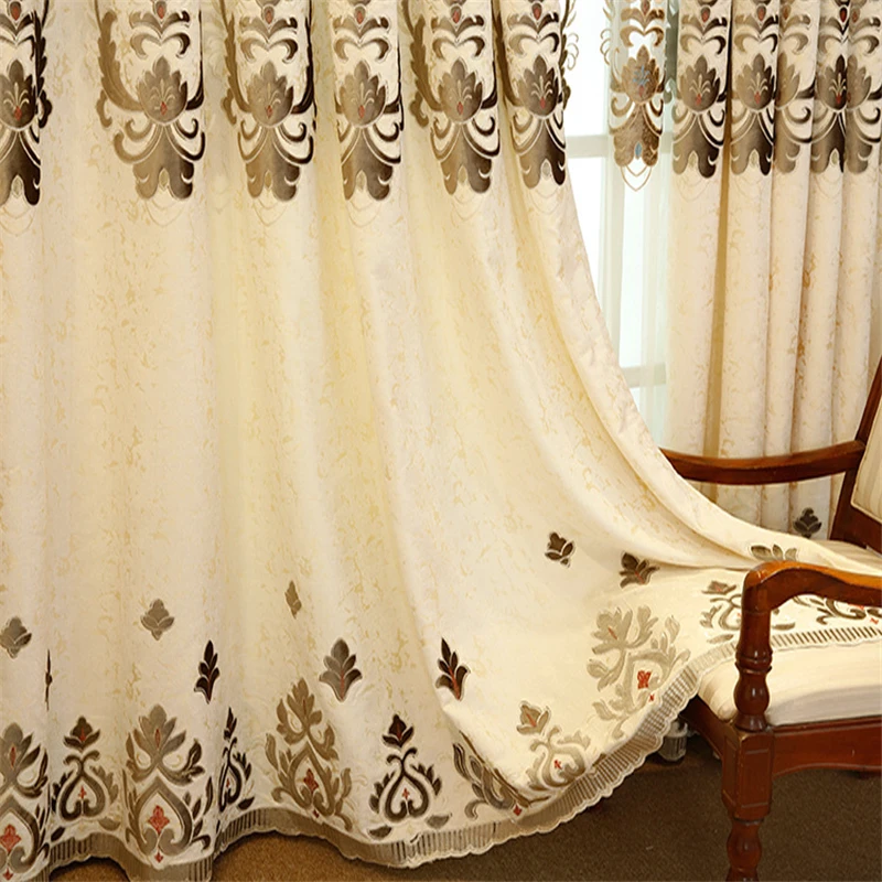 Европейская роскошная Высококачественная вышитая затемненная занавеска s с