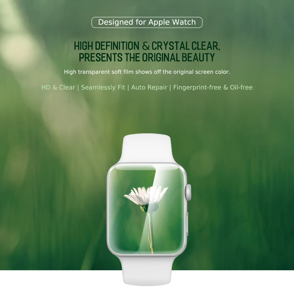 2 шт./партия, защитная пленка для Apple Watch 4, обновленная Гидрогелевая Защитная пленка с полным покрытием для i watch размером 40-44 мм
