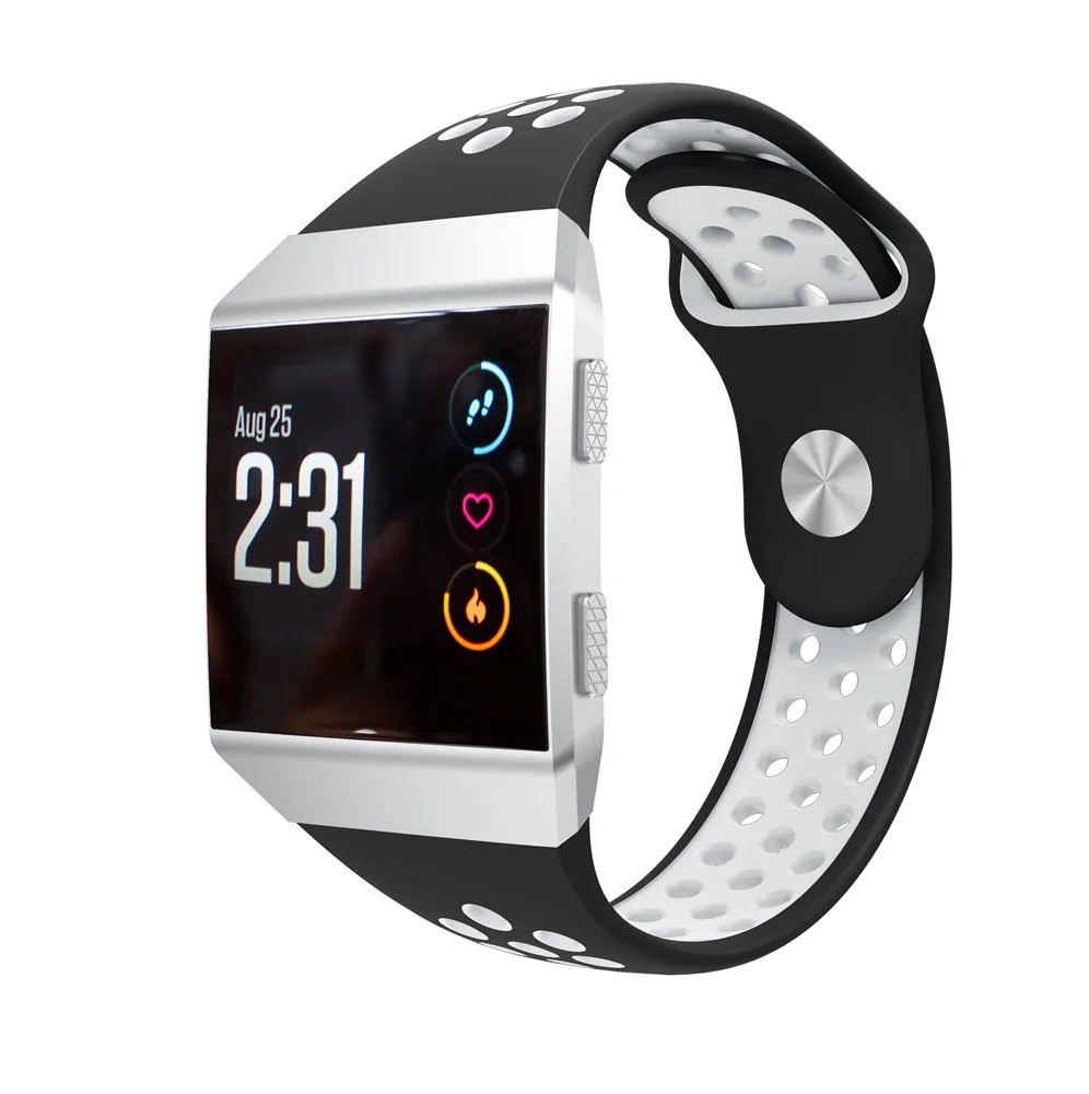 Спортивные Мягкие силиконовые часы ремешок для Fitbit ионной умные часы ремешок фитнес замена Браслет дышащий браслет красочные