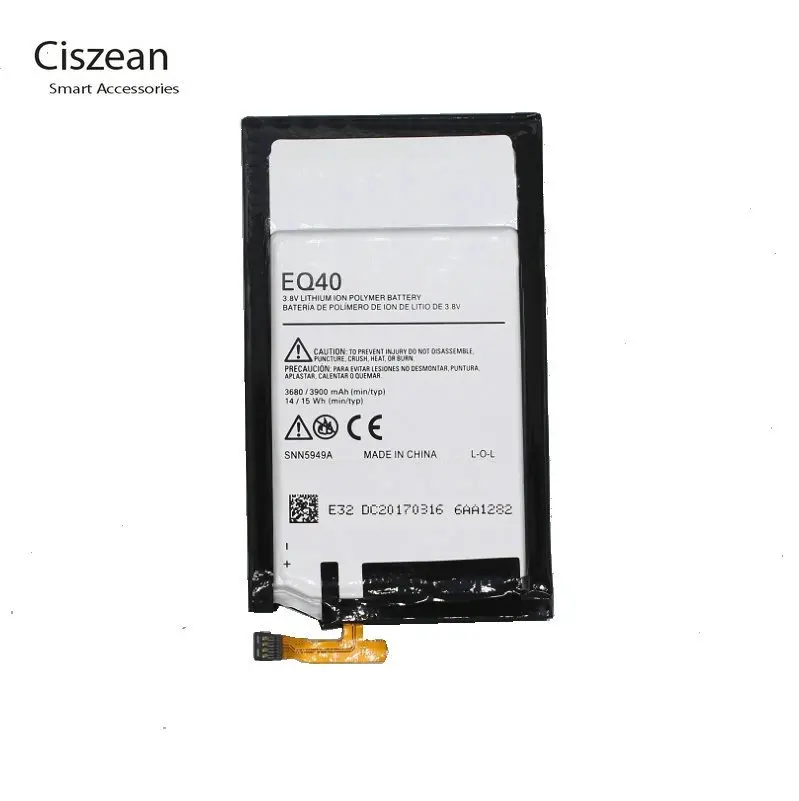Ciszean 1x EQ40 3900 мАч/15 Втч умная фотобатарея для Motorola Moto Droid Turbo XT1225 XT1254
