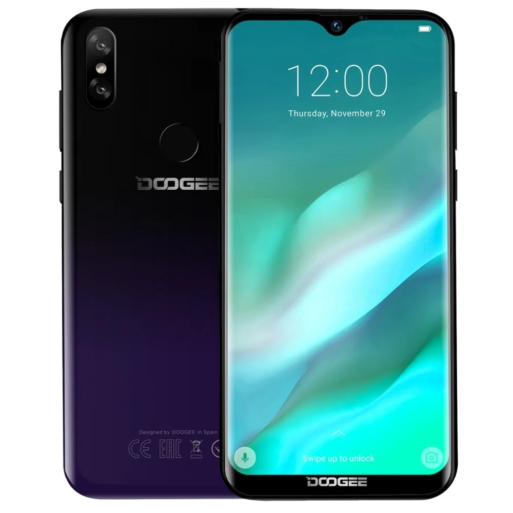 DOOGEE Y8 3 ГБ+ 32 ГБ четырехъядерный смартфон 6," экран капли воды две sim-карты 4G мобильный телефон Android 9,0 мобильный телефон