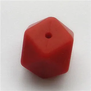 red 5 шт./партия BPA бесплатно 17 мм Силиконовое шестигранное детское кольцо для соски Прорезыватель бисерные браслеты жевательные украшения-грызунки ожерелье - Цвет: red