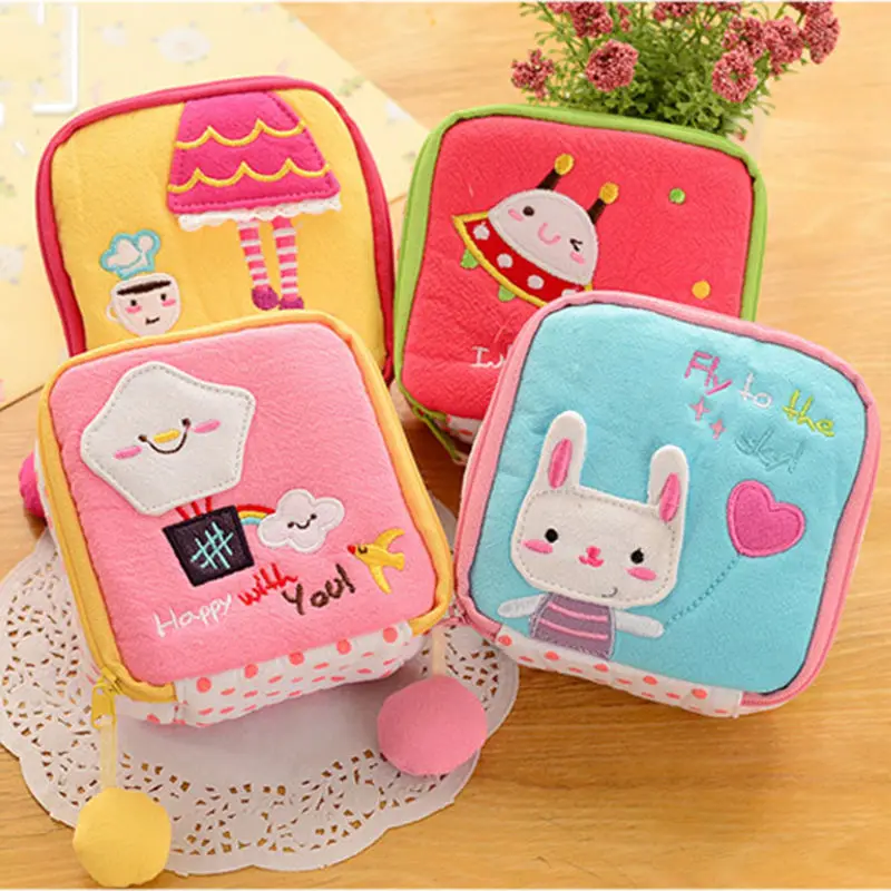 Милый мультфильм гигиеническая салфетка сумка для хранения 100% хлопок пакет