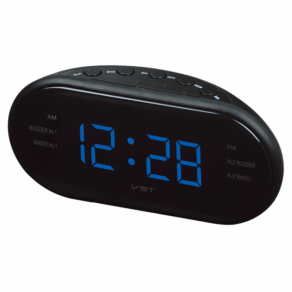 AM FM Radio Alarm Clock Digital LED Clocks Luminous numbers display screen glowing clock Snooze Electronic Home Table |