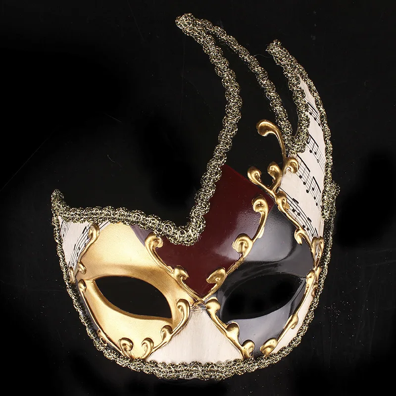 GNHYLL новая золотая Маскарадная маска Mardi Gras Note маска для женщин Венецианская маска Половина лица Венецианский шар маска для Хэллоуина Рождество