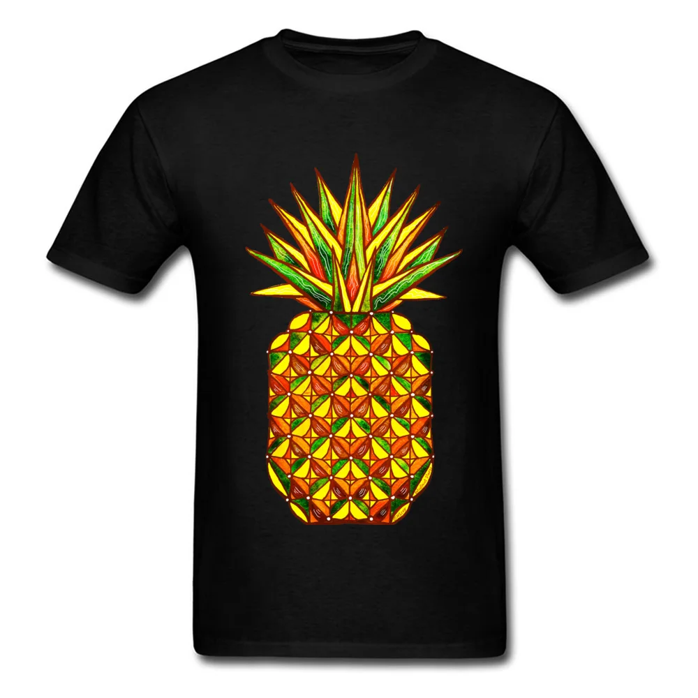 

Geometric Pineapple T-shirt Printed Men T Shirt Hipster Tees Students Cotton Clothes Black Tshirt No Fade Summer Shirts For Guys