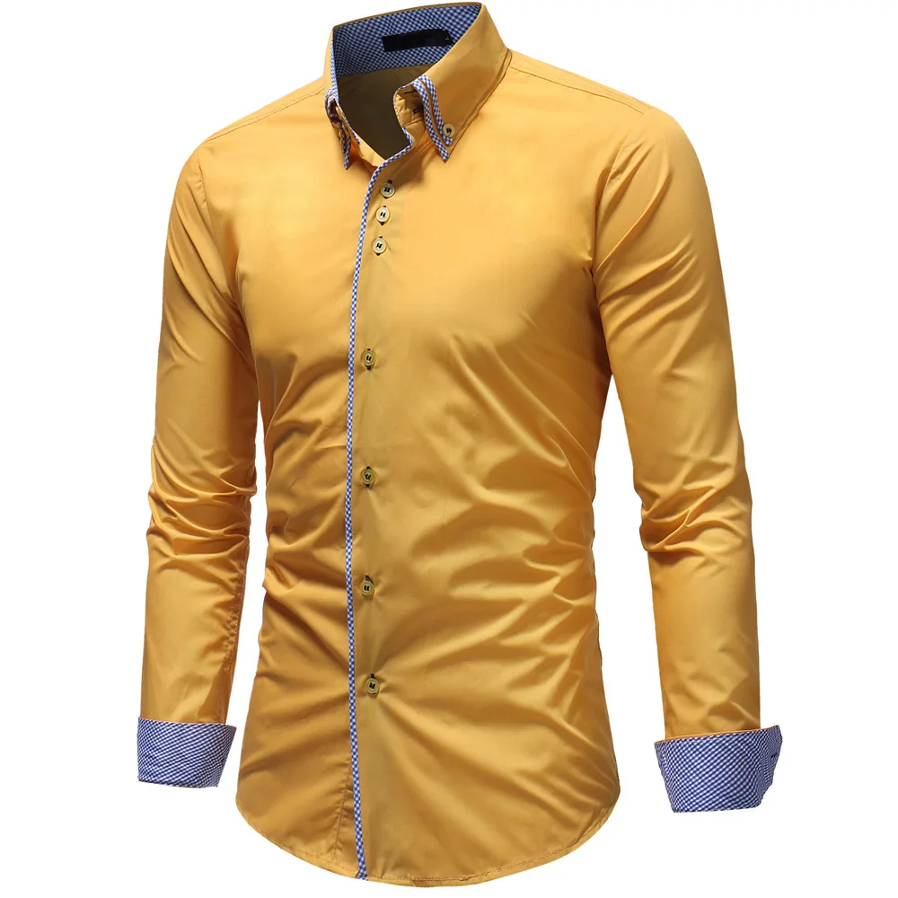 Новые модные мужские рубашки с длинным рукавом Camisas Para Hombre брендовая одежда
