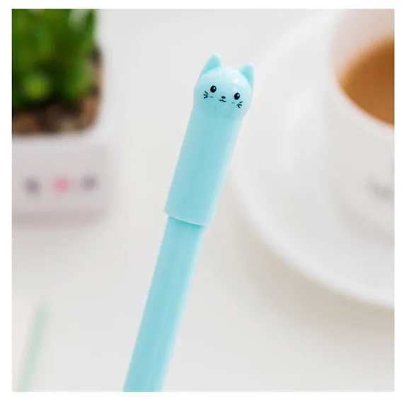 blue 1pcs Каваи hello kitty гелиевая ручка аниме кот Школьные офисные принадлежности стационарные милые розовые канцелярские принадлежности магазин вещь - Цвет: blue 1pcs