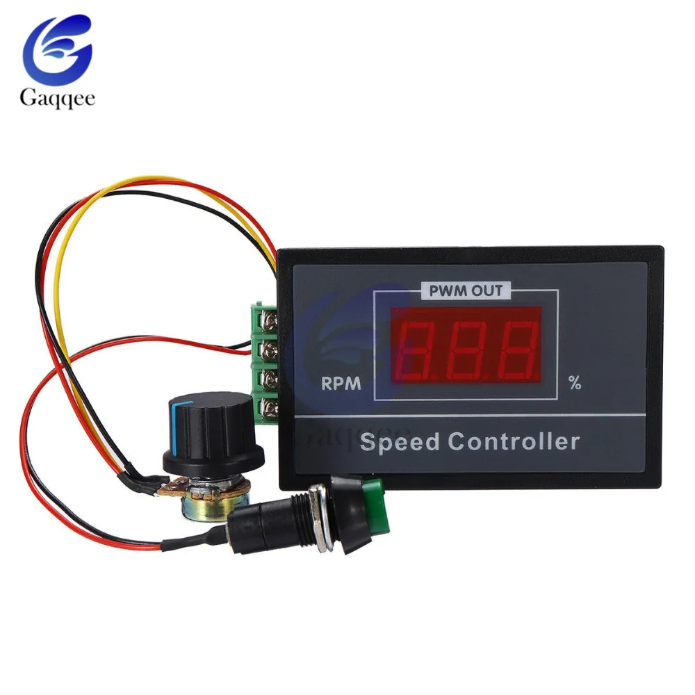 30A с источником питания от постоянного тока, 6 в-60 в 12V 24V 48V PWM двигатель Скорость цифровой контроллер светодиодный Дисплей 0~ Регулируемый 15 кГц с потенциометра Переключатель