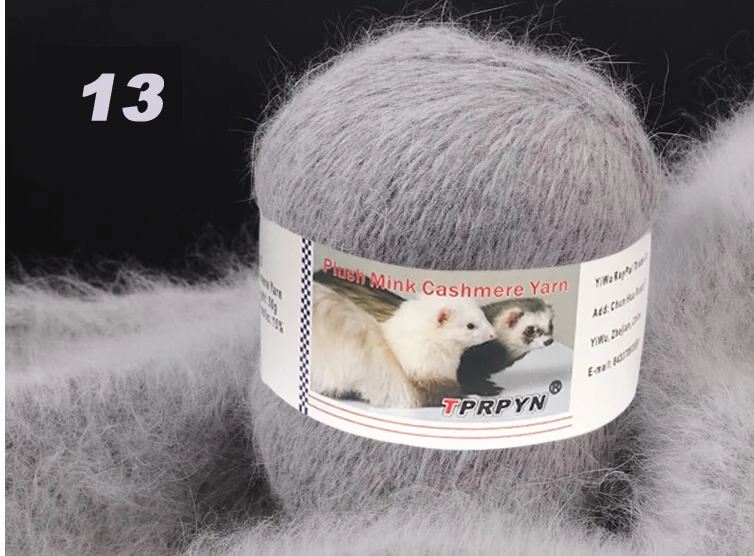 TPRPYN, 2 шт. = 100 г, пряжа для вязания норки, роскошный мех, мохнатая кашемировая пряжа для ручного плетения, теплая мягкая пряжа NL1011 - Цвет: 13 light gray