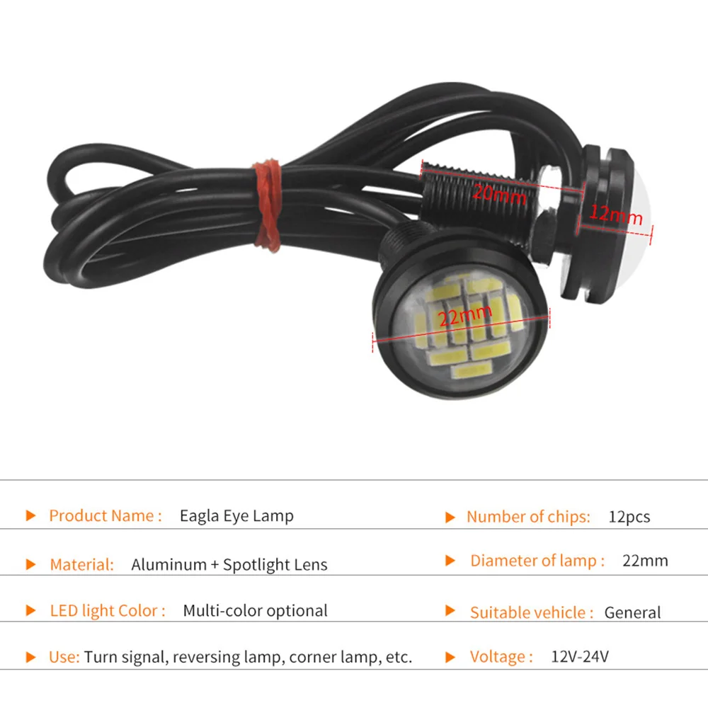 Белый DC 12V Eagle Eye светодиодный светильник 4014 12SMD 23 мм дневные ходовые DRL резервный