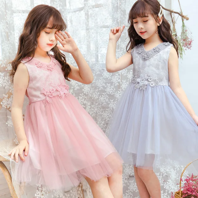 Rlyaeiz High Quality Kids Dresses For Girls 2019 Summer Fashion Lace 2-7Y Princess Ball Gown Dress | Детская одежда и обувь