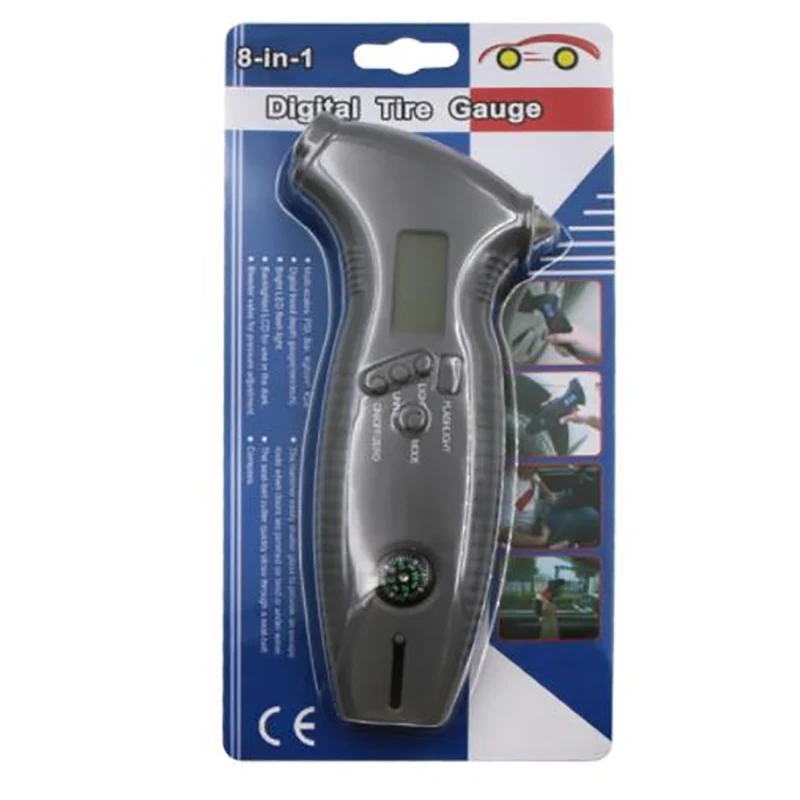 Многофункциональный цифровой манометр в шинах с защитным молотком подсветкой