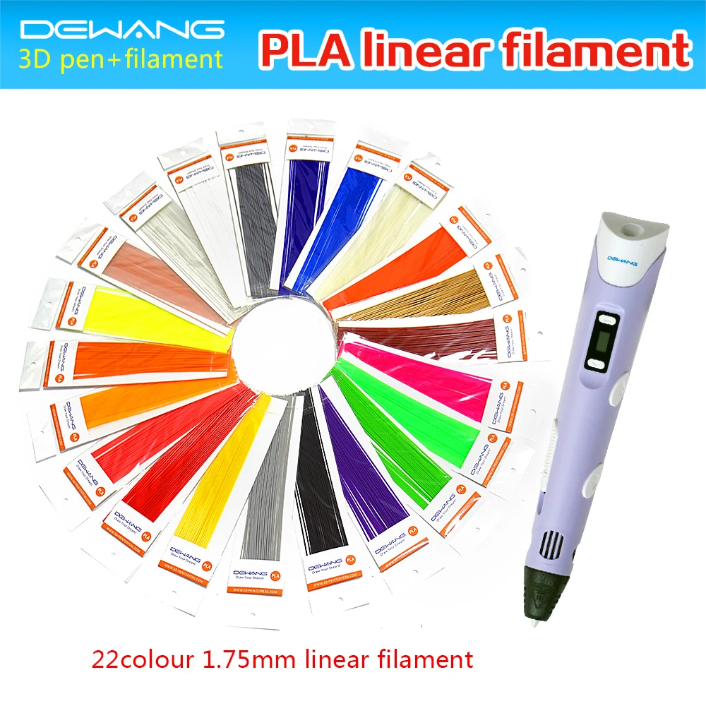 DEWANG 3D печать Ручка для рисования детей ручка с бесплатным 200 метров 20 видов цветов