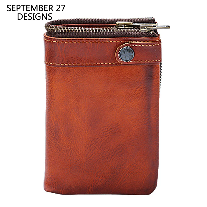 Короткий кошелек из натуральной кожи для мужчин многофункциональный мужской