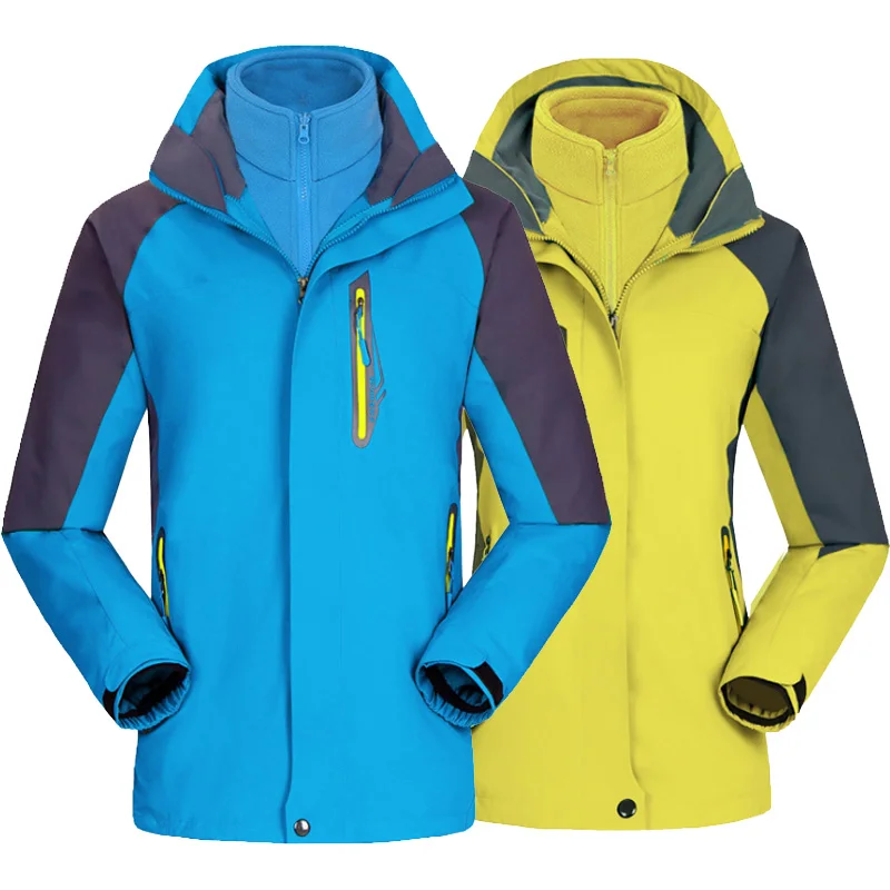 

New men Winter outdoor jacket thermal Camping & Hiking coats men women Down Parkas Windbreaker male Velvet sportswear jackets
