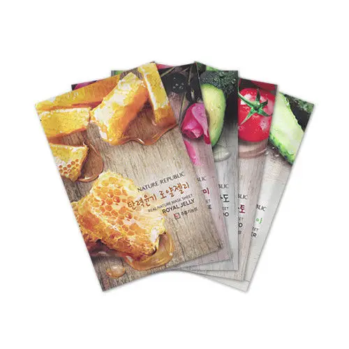 Korean Cosmetics NATURE REPUBLIC Real Nature Mask Sheet 3pcs Face Moisturizing Essence Oil Control Facial Whitening | Красота и
