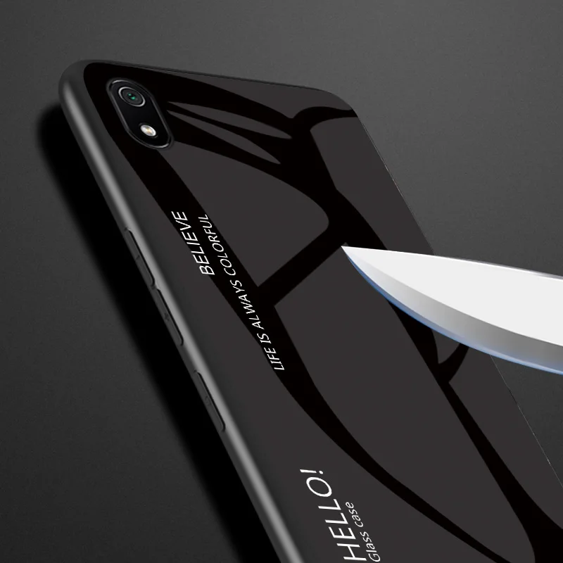Чехол для Xiaomi Redmi 7A модный жесткий чехол из закаленного стекла роскошный
