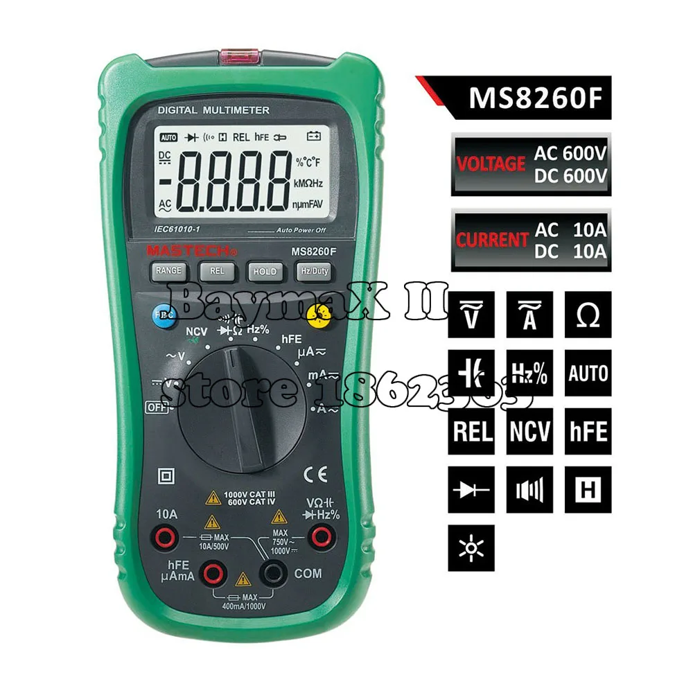 MASTECH MS8260F Мегаомметр DMM Частотный конденсатор w/бесконтактная проверка напряжения