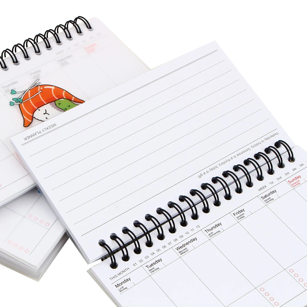 Милые Мультяшные прозрачные пластиковые PP катушки ноутбук План недели