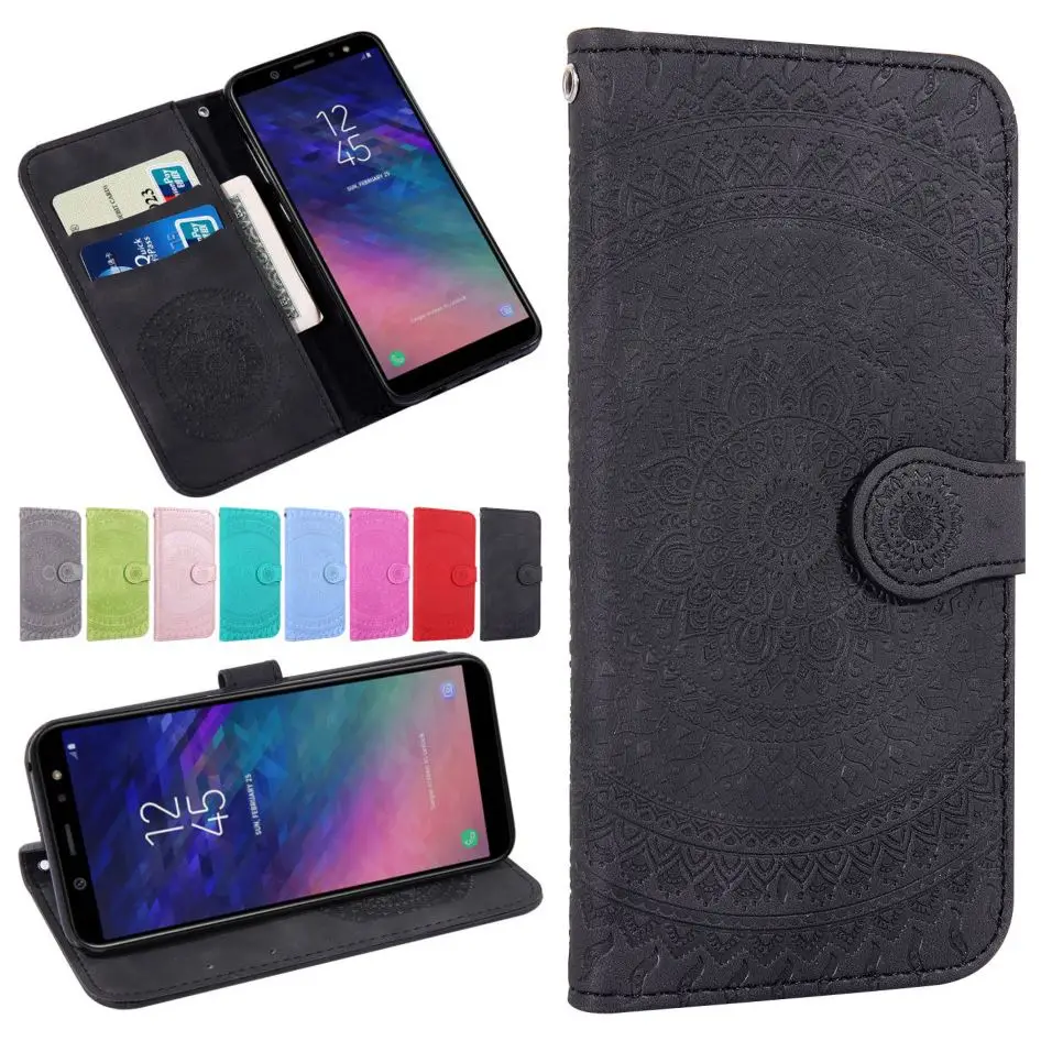Чехол книжка для Samsung Galaxy J6 Prime J4 Plus J3 2018 A50 A60 A70 A6 A7 A8 J730 J530 J330 A320 A520 кошелек с