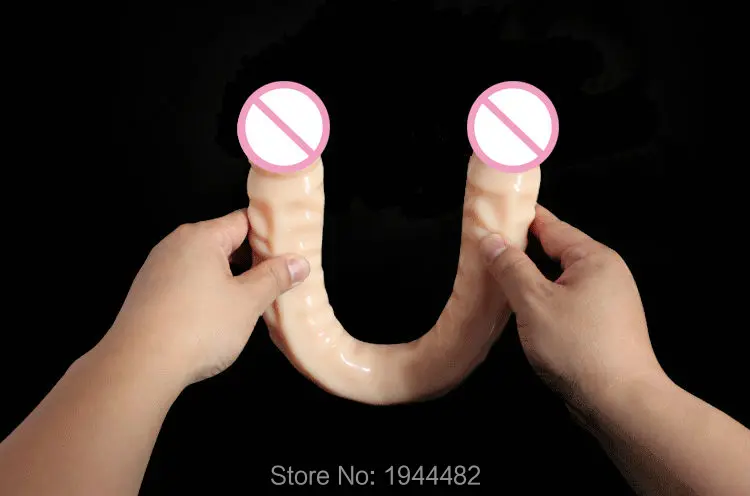 Супер длинный мягкий гибкий двойной фаллоимитатор 45 см реалистичный пенис