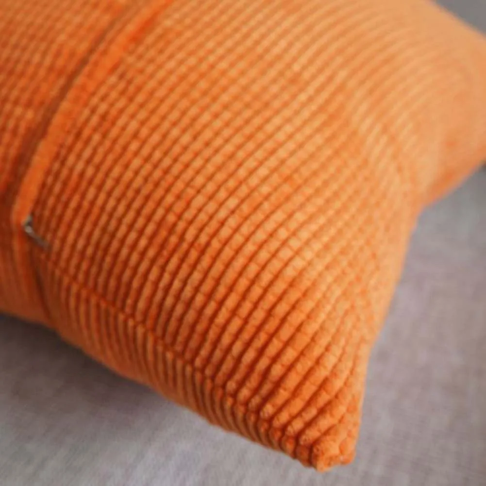 Fashion kernels Corduroy Sofa Decor Cushion Cover #E Square 45cm Pillow Case Orange | Дом и сад