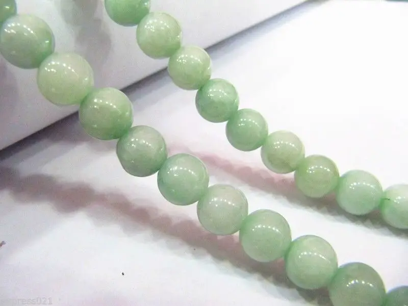 FREE SHIPPING&gt&gt&gt@ new1441 Texture Bliss A Grade 100% Natural Green Jade/Jadeite Smooth Beads Necklace | Украшения и
