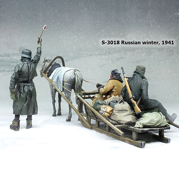 1/35 комплекты из смолы карета+ 3 солдата Группа Смола Солдат модель S-3018