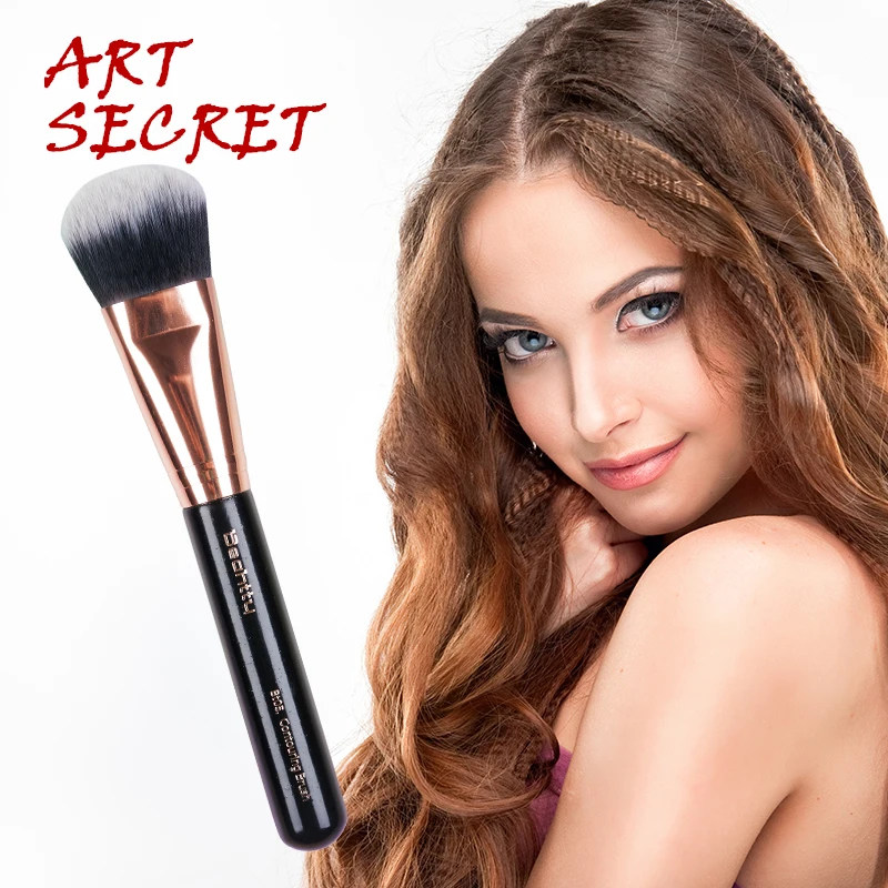 Бронзер кисть Artsecret Pro для контуринга синтетическое двойное волокно цвет розы