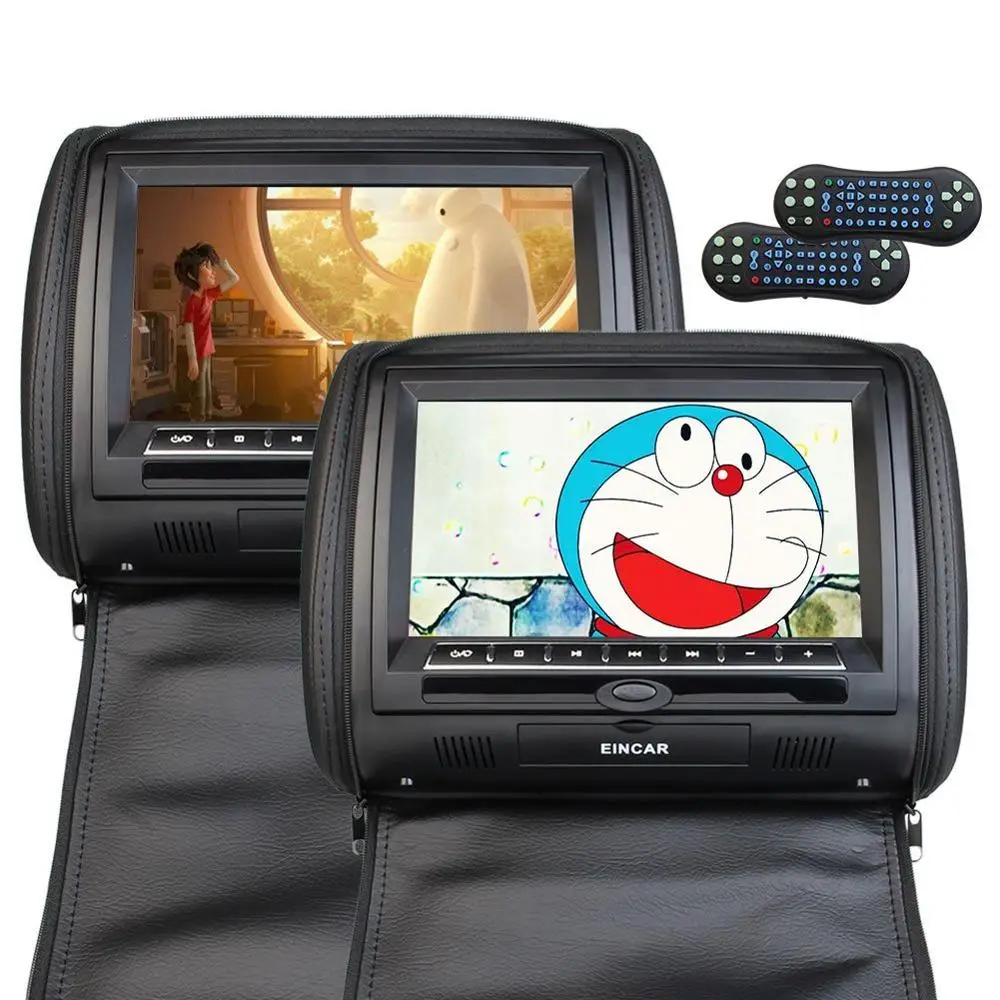 Twin 9 дюймовый Портативный DVD плееры с RCA Вход fm передатчик ЖК дисплей монитор ИК
