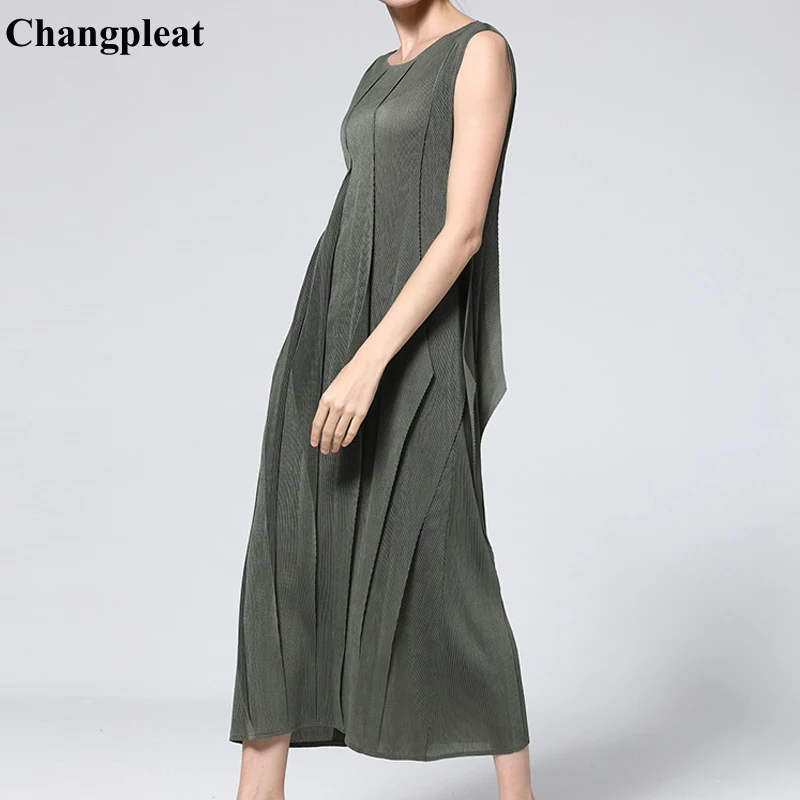 Changpleat 2019 новый летний для женщин макси платья miяк плиссированные модные