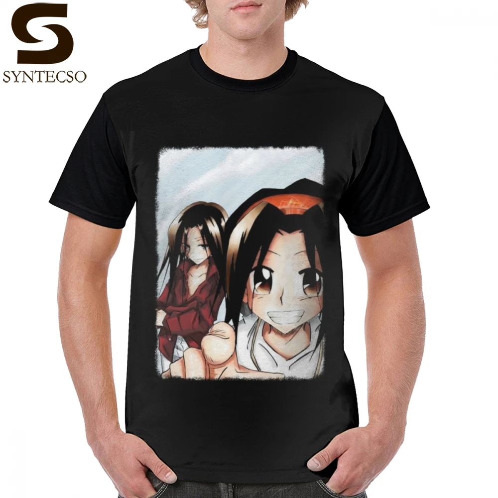 Футболка Shaman King мужская оверсайз с графическим принтом Классическая рубашка из