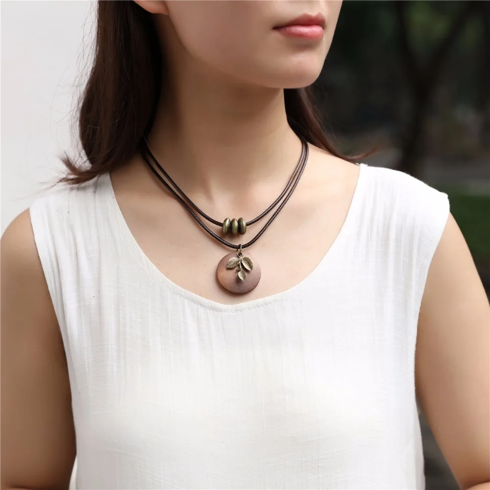 Оптовая продажа vintage Чокеры ожерелья Для женщин Модные украшения Дерево и