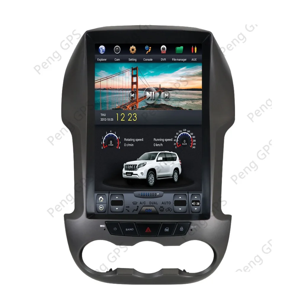 Tesla style 12,1 дюймов Android9.0 автомобильный Радио gps навигация для Ford Ranger 2011- без автомобильного dvd-плеера стерео Мультимедиа Аудио