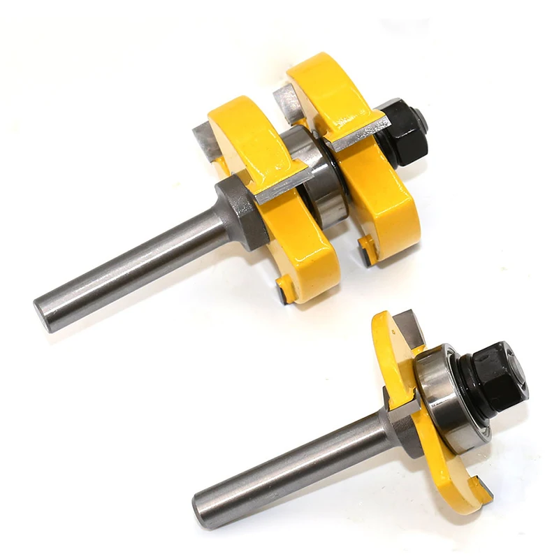 New 2pcs 8mm Shank high quality Tongue &amp Groove Joint Assembly Router Bit Set 3/4&quot Stock Wood Cutting Tool - RCT | Инструменты