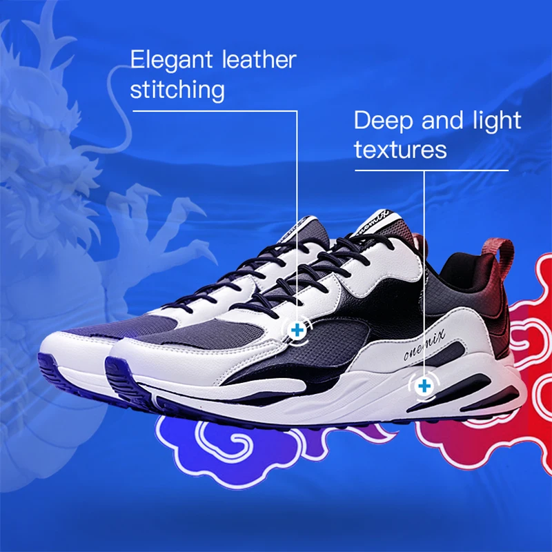 

ONEMIX Run Shoes Sport Men Retro Black Walking Sneakers Couple Outdoor Athletic Shoes Breathable zapatillas hombre Dad Sneakers