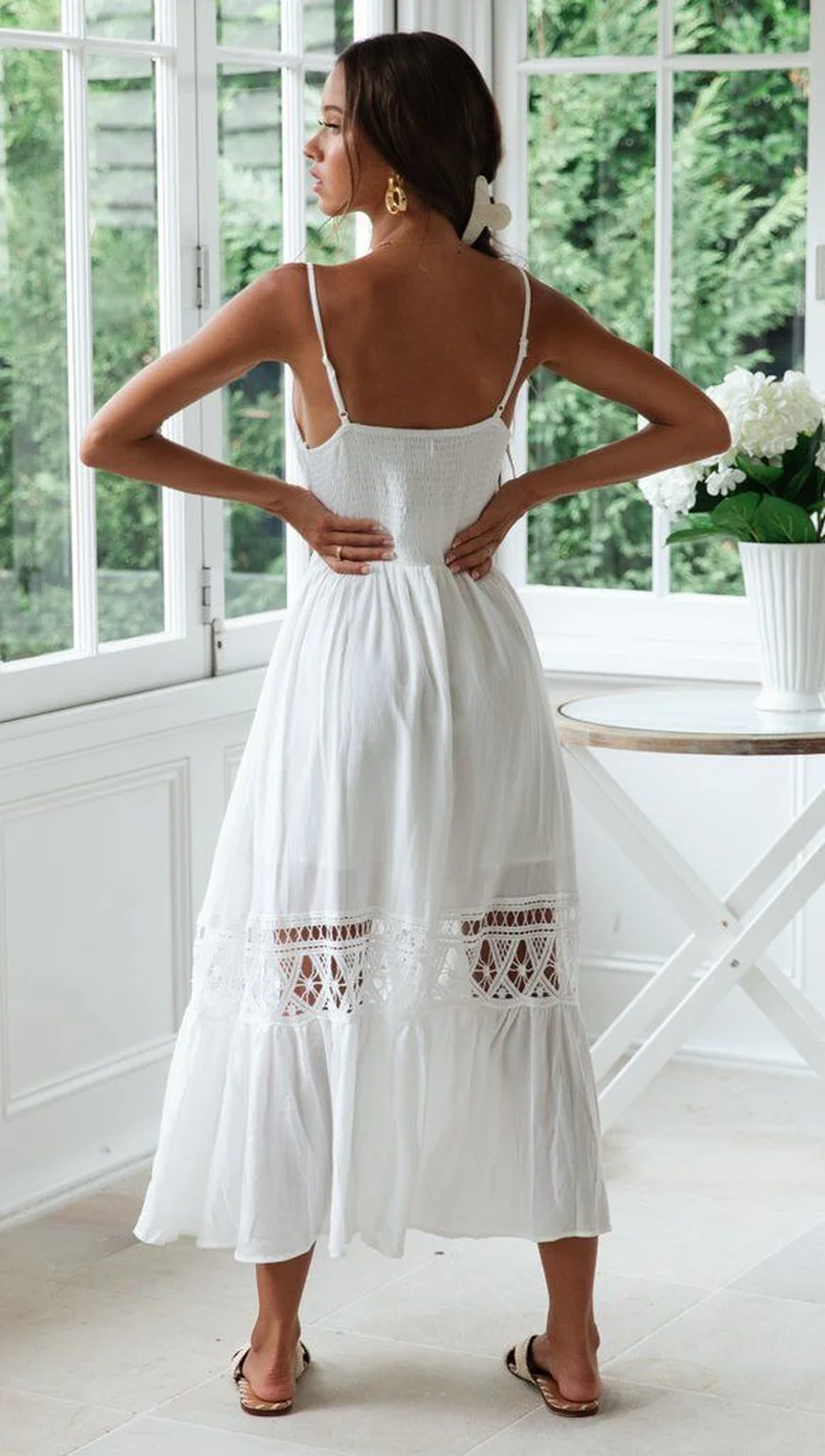 2019 Womens Elegant Wedding Party Sexy backless Criss Cross NightClub Halter v Neck Sleeveless Bodycon white Lace Dress | Женская одежда