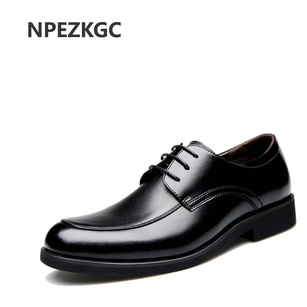NPEZKGC/брендовые Классические Черные Мужские модельные туфли; модная мужская обувь; мужские оксфорды на шнуровке