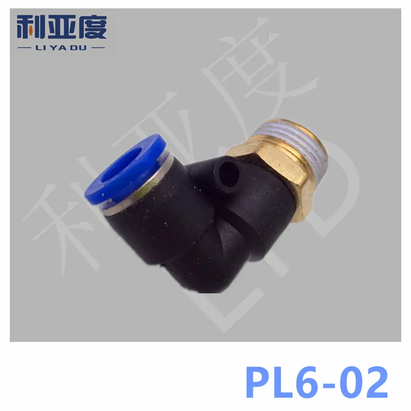 

100PCS/LOT PL6-02 Tracheal joint fast connection Male elbow speed PL 90 degrees bend tracheal joints