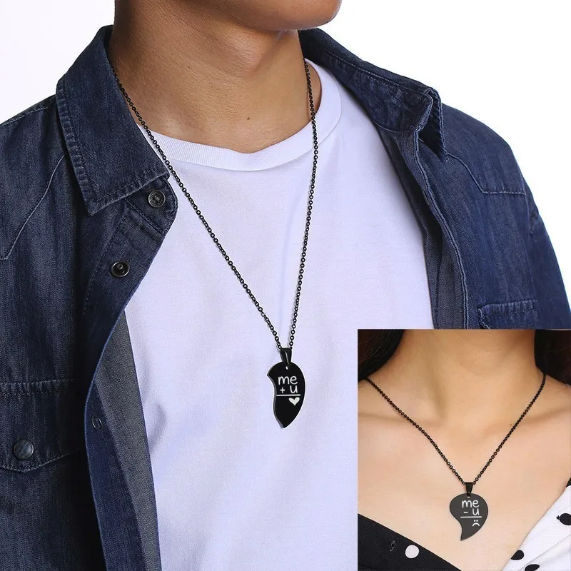 Индивидуальное ожерелье-пазл из нержавеющей стали с сердцем персика различные