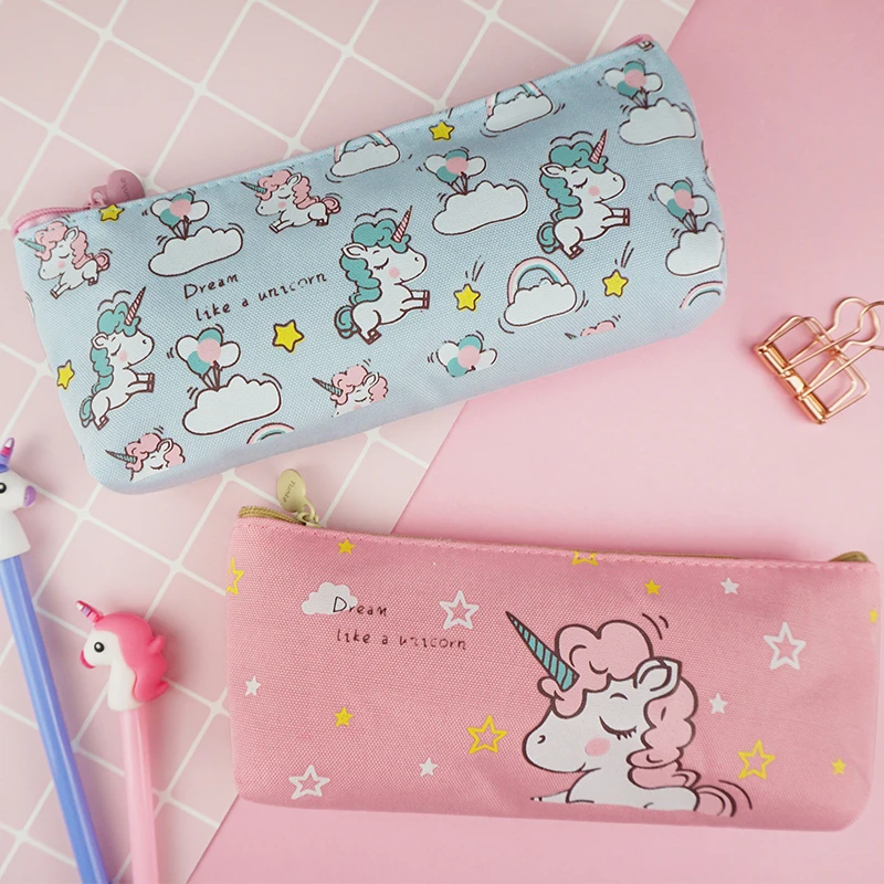 

Cute pony Unicorn animal student pencil case school pencil cases for girl stationery canvas pencil bag estojo escolar