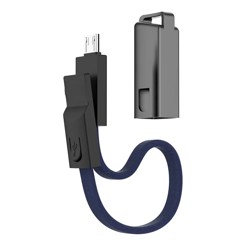 Синий Брелок кабель мини USB кабель для синхронизации данных Портативный брелок для мобильного телефона type C кабель для быстрой зарядки зарядное устройство провод для iPhone XS - Цвет: Синий