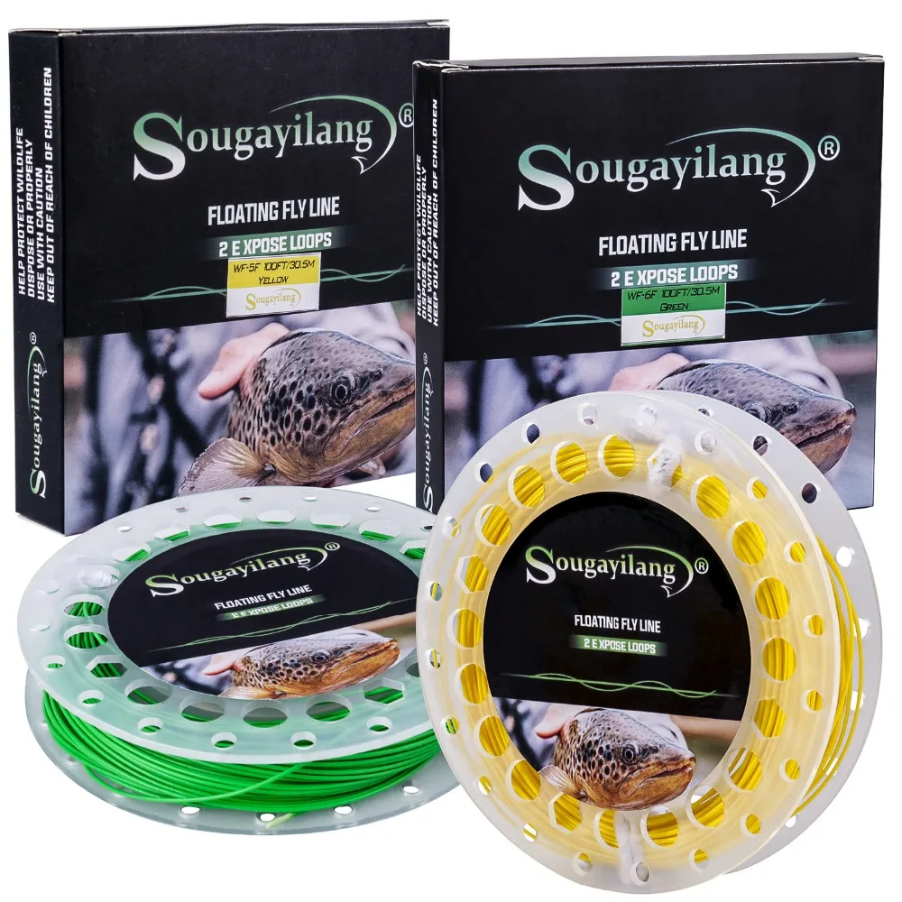 Sougayilang 100FT Fly Line WF 4/5/6/7/8F Вес вперед плавающая леска со сварными петлями Новое